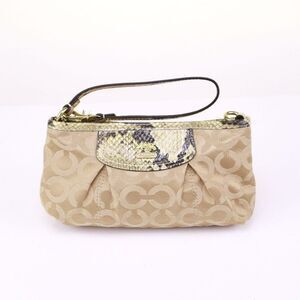 NWT Coach Signature  Snake Embossed Wallet Wristlet